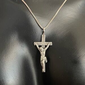 Sterling silver crucifix necklace